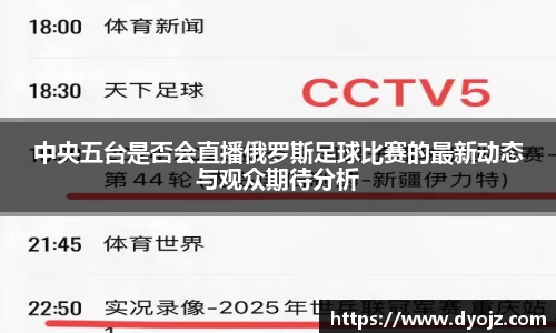 中央五台是否会直播俄罗斯足球比赛的最新动态与观众期待分析